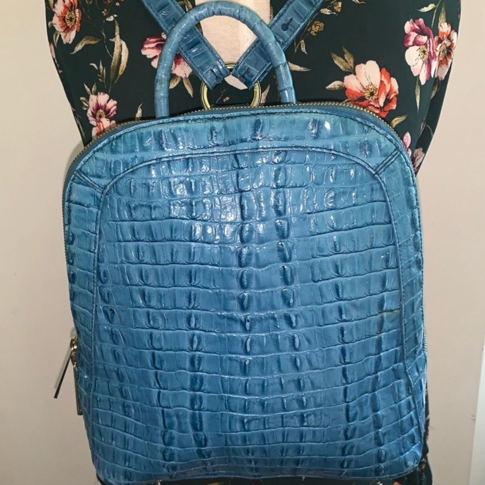 Brahmin Blue Backpack Purse Handbag